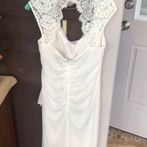 Off white wedding too lace sheer dress